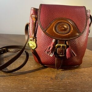 Dooney & Bourke Vintage AWL Mini Drawstring Flap Crossbody - Rare color - Rouge